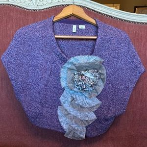 Moth Anthropologie Cropped Knit Sweater Top Shrug Purple Sz S/M
